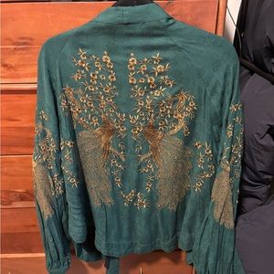 Green embroidered jacket